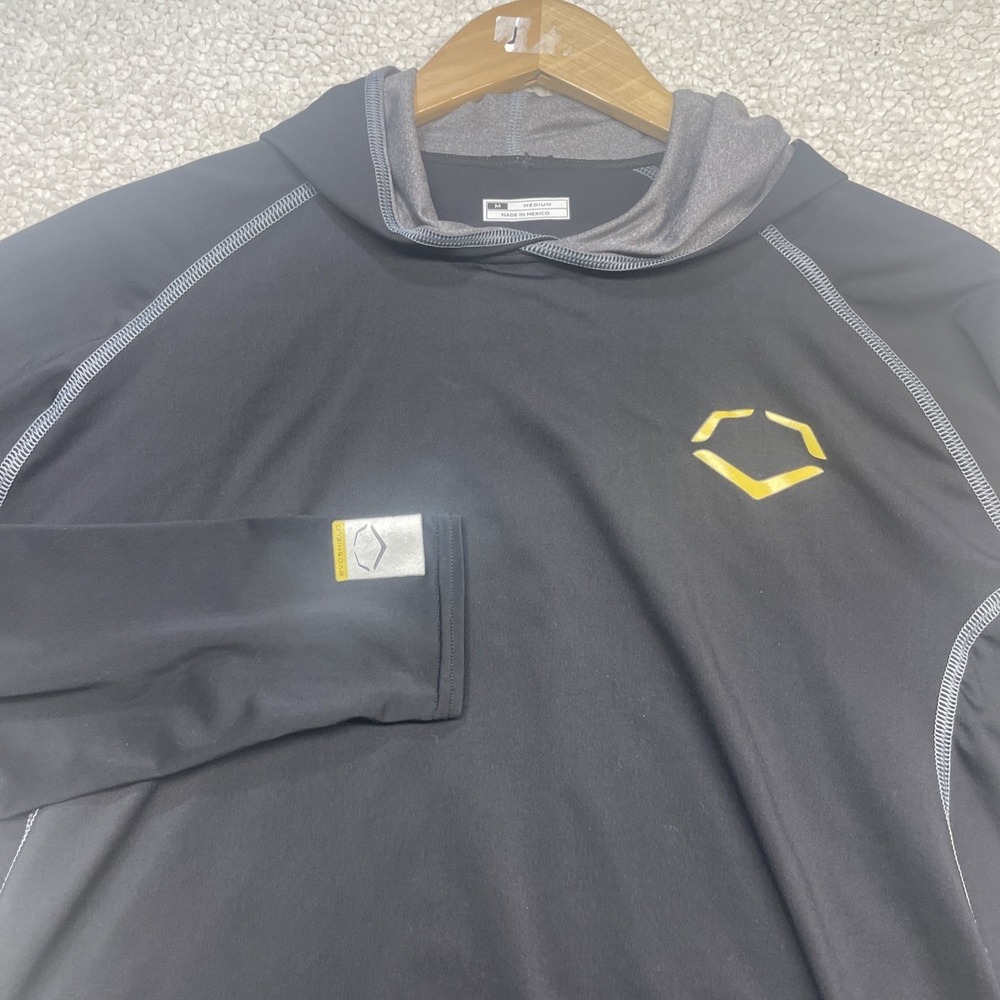 EvoShield SwagTech Mens Medium Black Performance Long Sleeve Hoodie Shirt‎